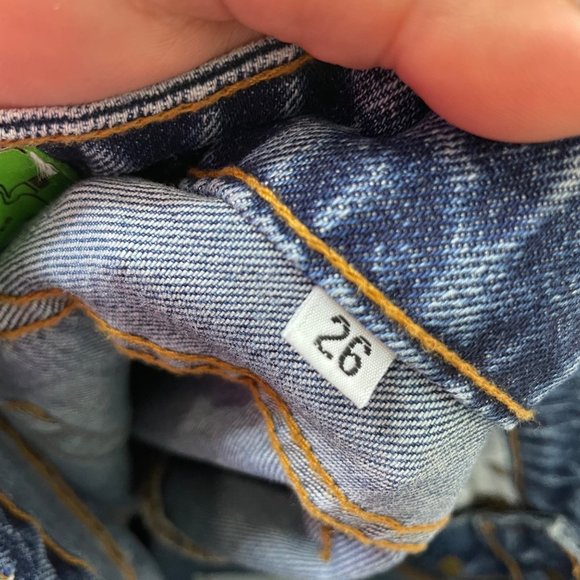 SANDRINE ROSE straight fit jeans with distressing in indigo size 26 - Picture 7 of 8